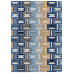 Machine Washable Indoor/Outdoor Chantille ACN2556 Blue 8' x 10' Rug