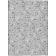 Machine Washable Indoor/Outdoor Chantille ACN2562 Gray 8' x 10' Rug
