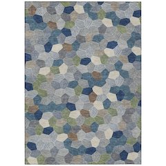 Machine Washable Indoor/Outdoor Chantille ACN2573 Blue 8' x 10' Rug