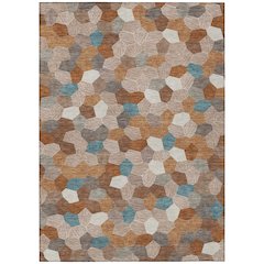 Machine Washable Indoor/Outdoor Chantille ACN2573 Orange 8' x 10' Rug