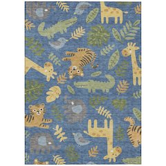 Machine Washable Indoor/Outdoor Chantille ACN2578 Blue 8' x 10' Rug