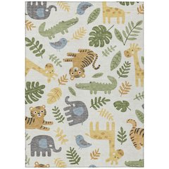 Machine Washable Indoor/Outdoor Chantille ACN2578 Ivory 8' x 10' Rug