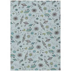 Machine Washable Indoor/Outdoor Chantille ACN2580 Blue 8' x 10' Rug