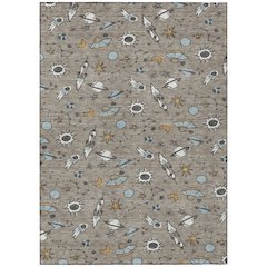 Machine Washable Indoor/Outdoor Chantille ACN2580 Brown 8' x 10' Rug