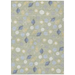 Machine Washable Indoor/Outdoor Chantille ACN2581 Green 8' x 10' Rug