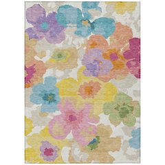Machine Washable Indoor/Outdoor Chantille ACN2586 Ivory 8' x 10' Rug