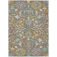 Machine Washable Indoor/Outdoor Chantille ACN2587 Brown 8' x 10' Rug
