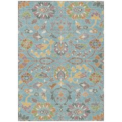 Machine Washable Indoor/Outdoor Chantille ACN2587 Teal 8' x 10' Rug