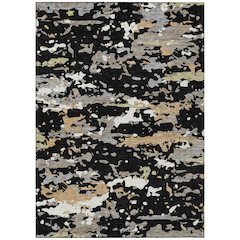 Machine Washable Indoor/Outdoor Chantille ACN2595 Black 8' x 10' Rug