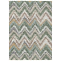 Machine Washable Indoor/Outdoor Chantille ACN2596 Green 8' x 10' Rug