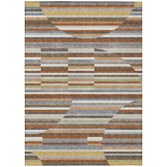 Machine Washable Indoor/Outdoor Chantille ACN2600 Orange 8' x 10' Rug