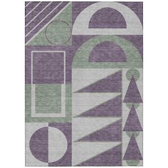 Machine Washable Indoor/Outdoor Chantille ACN2607 Purple 8' x 10' Rug