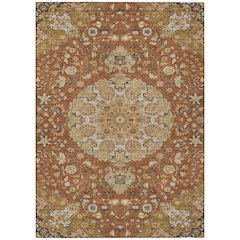 Machine Washable Indoor/Outdoor Chantille ACN2611 Orange 8' x 10' Rug