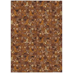 Machine Washable Indoor/Outdoor Chantille ACN2613 Red 8' x 10' Rug
