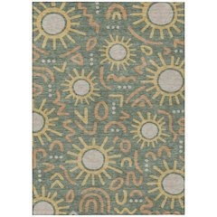 Machine Washable Indoor/Outdoor Chantille ACN2620 Green 8' x 10' Rug