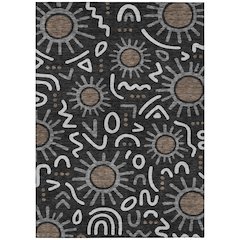Machine Washable Indoor/Outdoor Chantille ACN2620 Black 8' x 10' Rug
