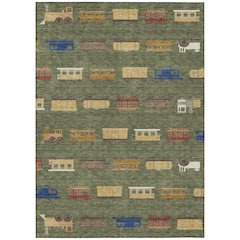 Machine Washable Indoor/Outdoor Chantille ACN2621 Green 8' x 10' Rug
