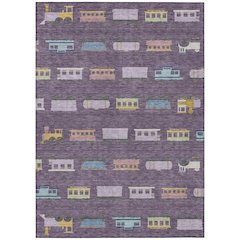 Machine Washable Indoor/Outdoor Chantille ACN2621 Purple 8' x 10' Rug