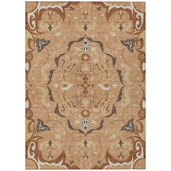 Machine Washable Indoor/Outdoor Chantille ACN2625 Orange 8' x 10' Rug