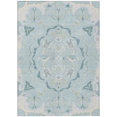 Machine Washable Indoor/Outdoor Chantille ACN2625 Blue 8' x 10' Rug