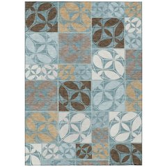 Machine Washable Indoor/Outdoor Chantille ACN2626 Teal 8' x 10' Rug