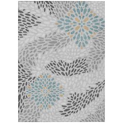 Machine Washable Indoor/Outdoor Chantille ACN2629 Gray 8' x 10' Rug