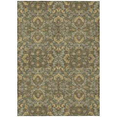 Machine Washable Indoor/Outdoor Chantille ACN2634 Green 8' x 10' Rug