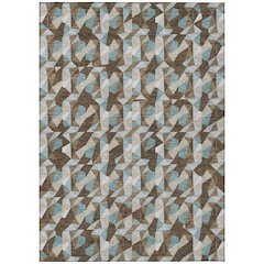 Machine Washable Indoor/Outdoor Chantille ACN2636 Brown 8' x 10' Rug