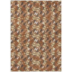 Machine Washable Indoor/Outdoor Chantille ACN2636 Orange 8' x 10' Rug