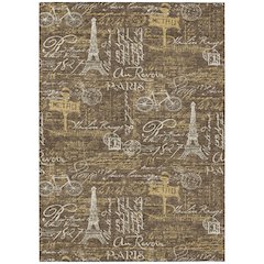Machine Washable Indoor/Outdoor Chantille ACN2639 Brown 8' x 10' Rug