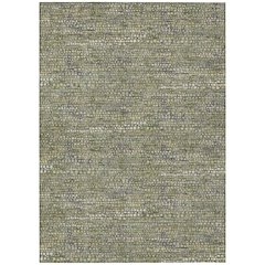 Machine Washable Indoor/Outdoor Chantille ACN2641 Green 8' x 10' Rug