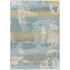 Machine Washable Indoor/Outdoor Chantille ACN2646 Teal 8' x 10' Rug