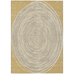 Machine Washable Indoor/Outdoor Chantille ACN2647 Gold 8' x 10' Rug