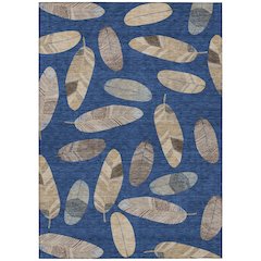 Machine Washable Indoor/Outdoor Chantille ACN2649 Blue 8' x 10' Rug