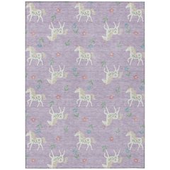 Machine Washable Indoor/Outdoor Chantille ACN2657 Purple 8' x 10' Rug