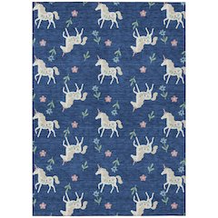 Machine Washable Indoor/Outdoor Chantille ACN2657 Blue 8' x 10' Rug