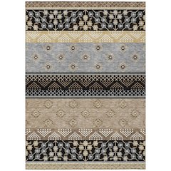 Machine Washable Indoor/Outdoor Chantille ACN2662 Black 8' x 10' Rug
