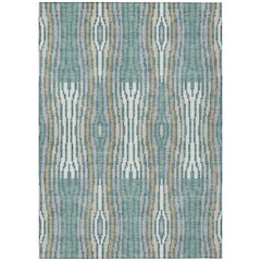 Machine Washable Indoor/Outdoor Chantille ACN2666 Teal 8' x 10' Rug
