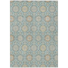 Machine Washable Indoor/Outdoor Chantille ACN2670 Teal 8' x 10' Rug