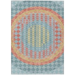 Machine Washable Indoor/Outdoor Chantille ACN2685 Teal 8' x 10' Rug