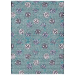 Machine Washable Indoor/Outdoor Chantille ACN2690 Teal 8' x 10' Rug