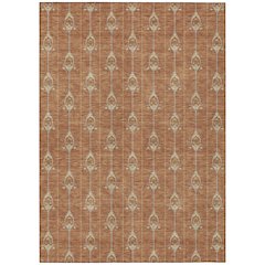 Machine Washable Indoor/Outdoor Chantille ACN2691 Orange 8' x 10' Rug