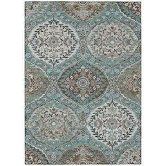 Machine Washable Indoor/Outdoor Chantille ACN2698 Teal 8' x 10' Rug