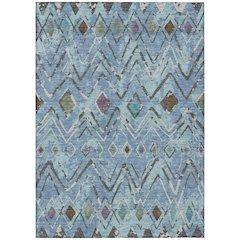 Machine Washable Indoor/Outdoor Chantille ACN2702 Blue 8' x 10' Rug