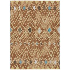 Machine Washable Indoor/Outdoor Chantille ACN2702 Orange 8' x 10' Rug