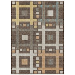 Machine Washable Indoor/Outdoor Chantille ACN2708 Brown 8' x 10' Rug
