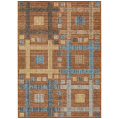Machine Washable Indoor/Outdoor Chantille ACN2708 Orange 8' x 10' Rug