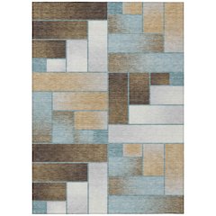 Machine Washable Indoor/Outdoor Chantille ACN2709 Teal 8' x 10' Rug