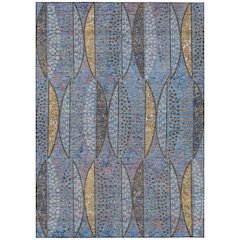 Machine Washable Indoor/Outdoor Chantille ACN2711 Blue 8' x 10' Rug