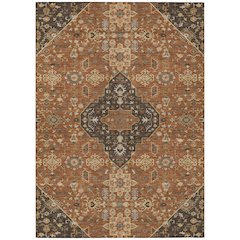 Machine Washable Indoor/Outdoor Chantille ACN2714 Orange 8' x 10' Rug